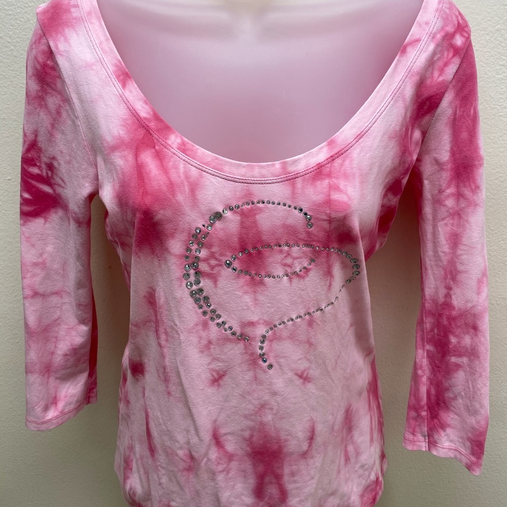 Boston Proper pink tie dyed top size small